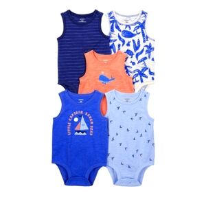Carter's Baby Boys 5-pc. Round NeckSleeveless Bodysuit